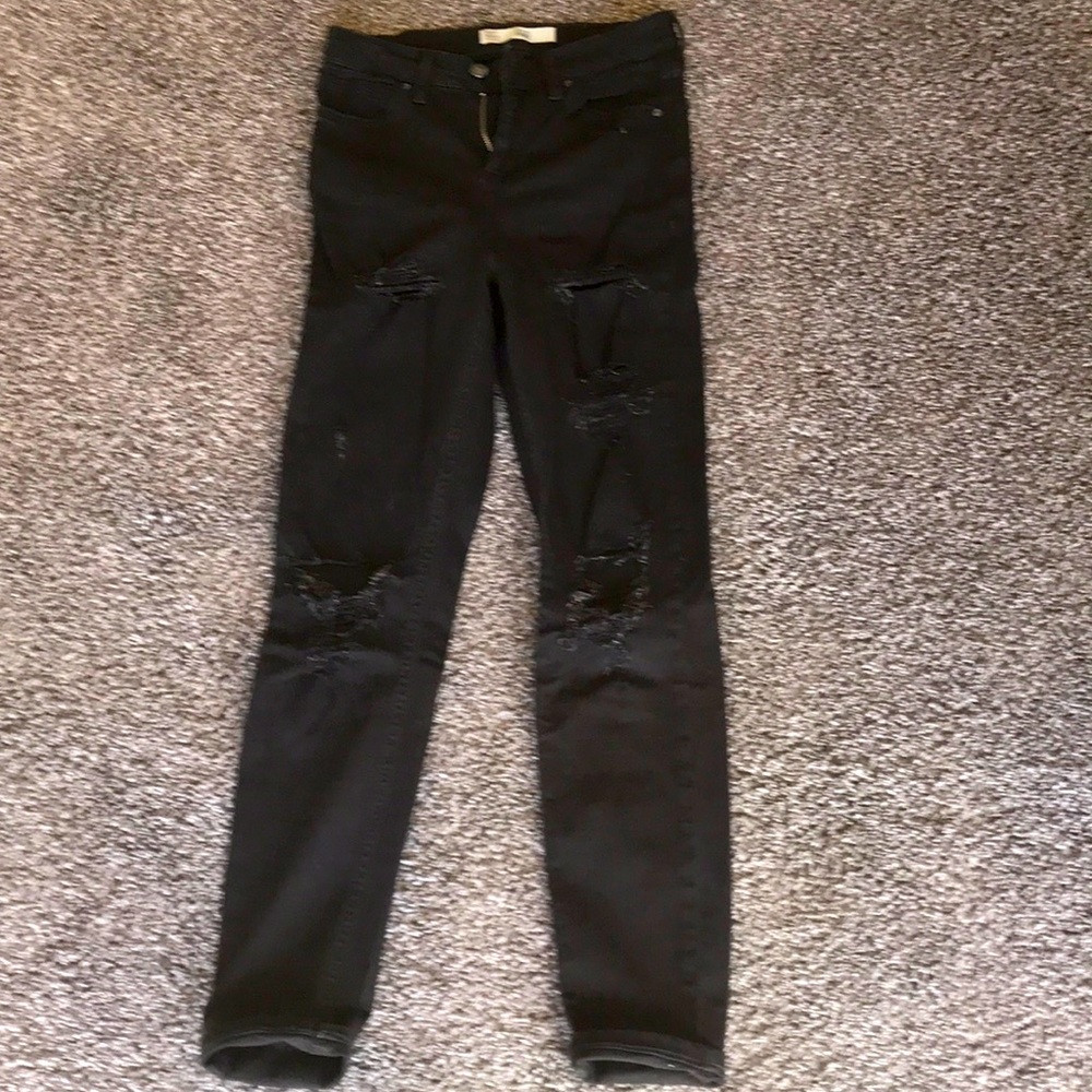 TOPSHOP Jamie black ripped jeans